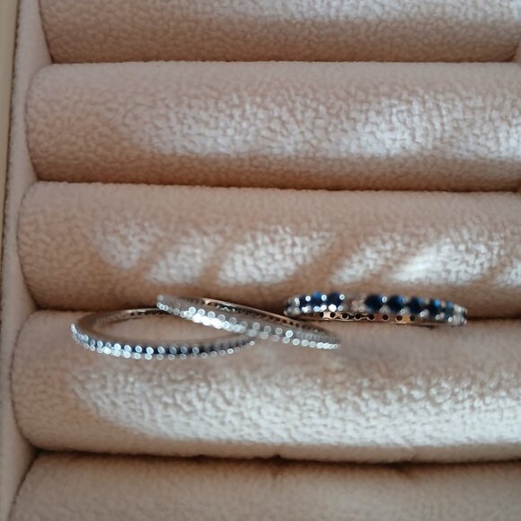 Crislu Sapphire Stacking Bands - Picture 2 of 3